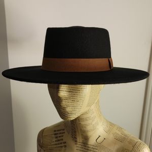 Felt wide brim boater hat